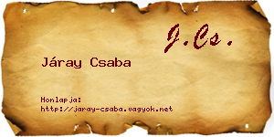 Járay Csaba névjegykártya